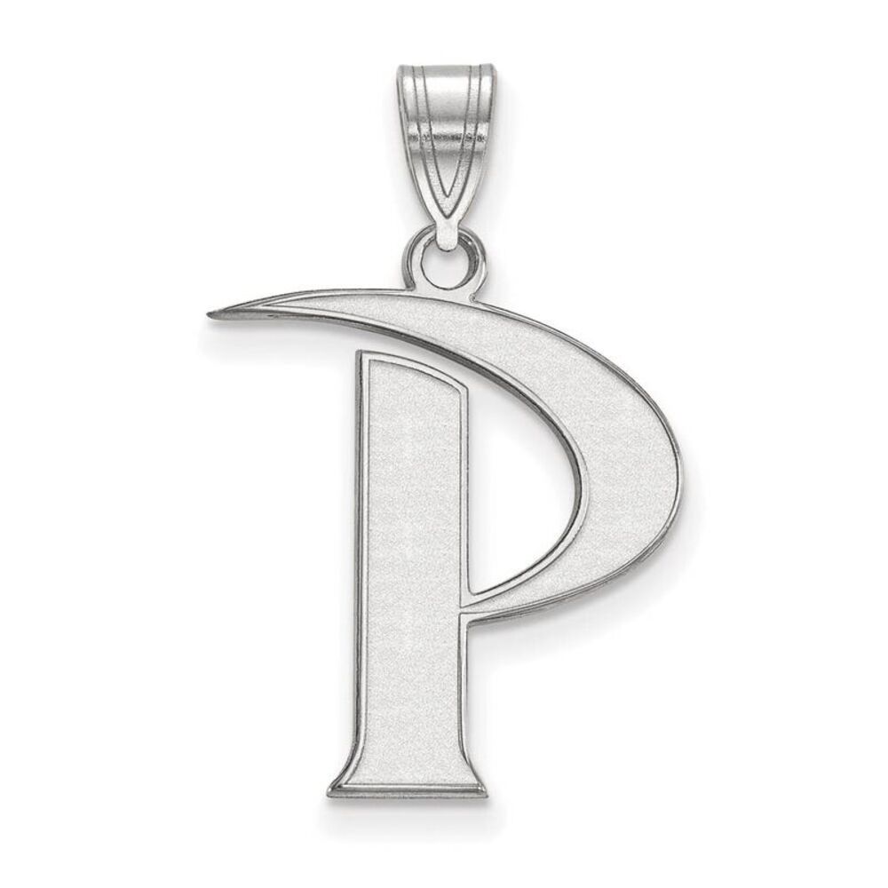 10k White Gold Pepperdine U. Large Initial P Pendant